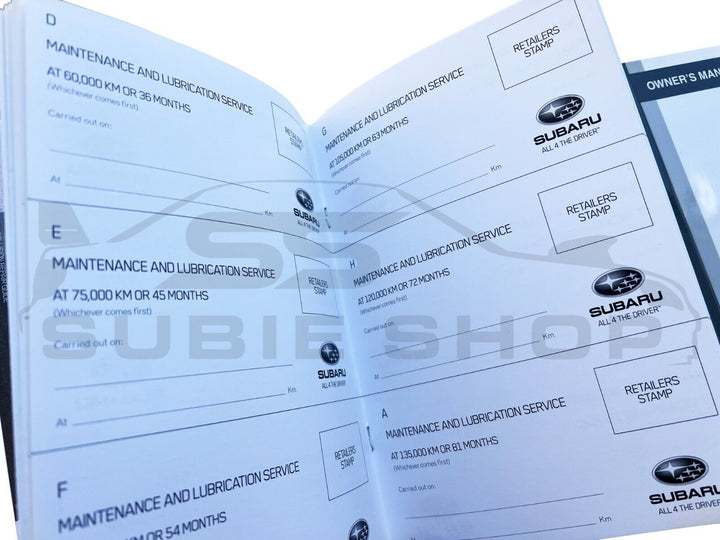 GENUINE Subaru BRZ 12-16 ZC6 Factory Owners Service Manual Log Book Wallet Pouch