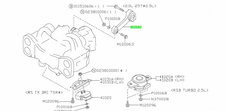 Genuine Subaru Forester SH SJ SK 2008 - 24 Gearbox Transmission Pitch Stop Mount