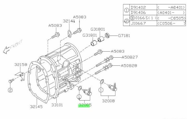 Genuine Subaru Impreza VA WRX 14 - 21 Transmission Gearbox Reverse Sensor Switch