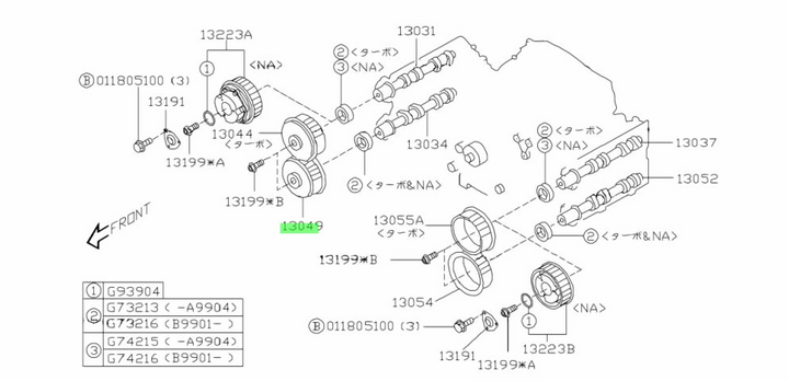 New GENUINE Subaru G3 WRX 2008 -14 EJ255 Right Timing Camshaft Cam Exhaust Wheel