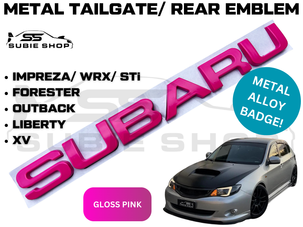 Metal 'SUBARU' Rear Tailgate Decal Badge Emblem For Subaru Impreza WRX Forester