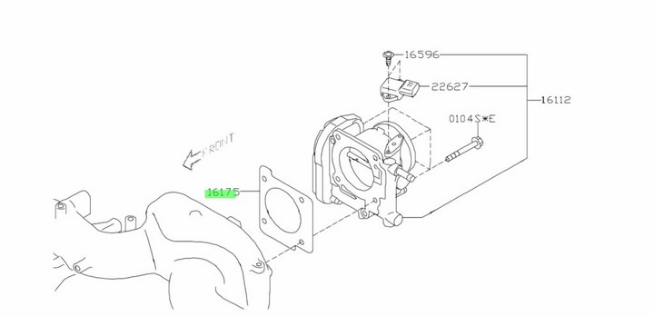 New Genuine OEM Subaru Impreza VA WRX STi EJ257 2014 - 2021 Throttle Body Gasket