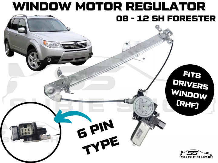 Front Right Driver Window Motor Regulator RHF For Subaru Forester 2008 - 12 SH