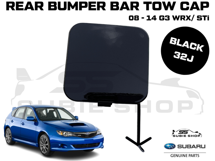 GENUINE Subaru Impreza G3 WRX STi 08-14 Rear Bumper Bar Tow Hook Cap Cover Black