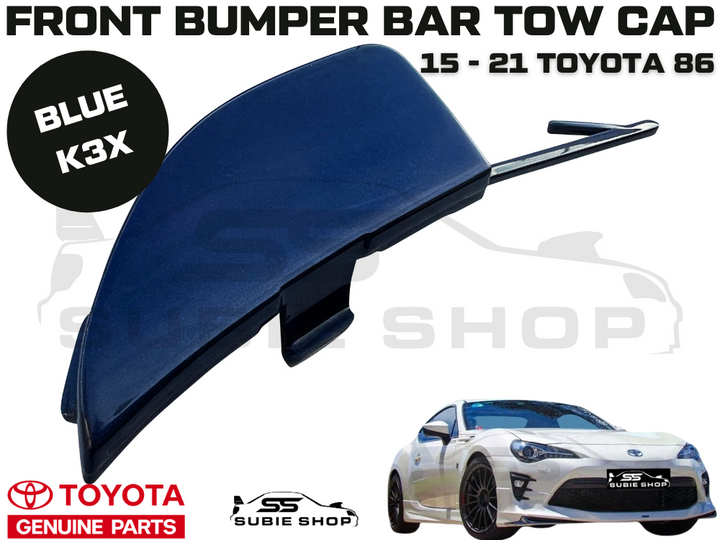 New GENUINE Toyota 86 2015 - 21 Front Bumper Bar Tow Hook Cap Cover Blue K3X