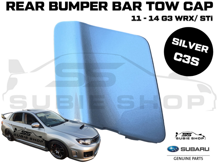 GENUINE Subaru Impreza 11-14 G3 WRX Rear Bumper Bar Tow Hook Cap Cover Silver C3