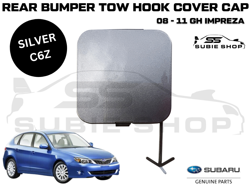 GENUINE Subaru Impreza 08 - 11 GH GE Rear Bumper Bar Tow Hook Cap Cover Silver C6Z