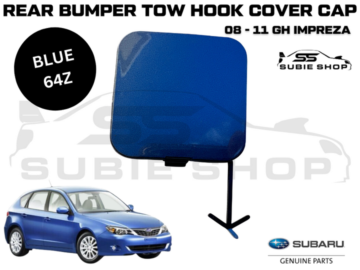 GENUINE Subaru Impreza 08 - 11 GH GE Rear Bumper Bar Tow Hook Cap Cover Blue 64Z