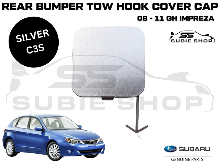 GENUINE Subaru Impreza 08 - 11 GH GE Rear Bumper Bar Tow Hook Cap Cover Silver C3S