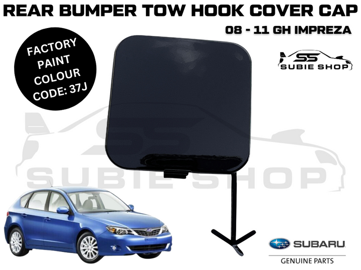 GENUINE Subaru Impreza 08 - 11 GH GE Rear Bumper Bar Tow Hook Cap Cover Black 32J