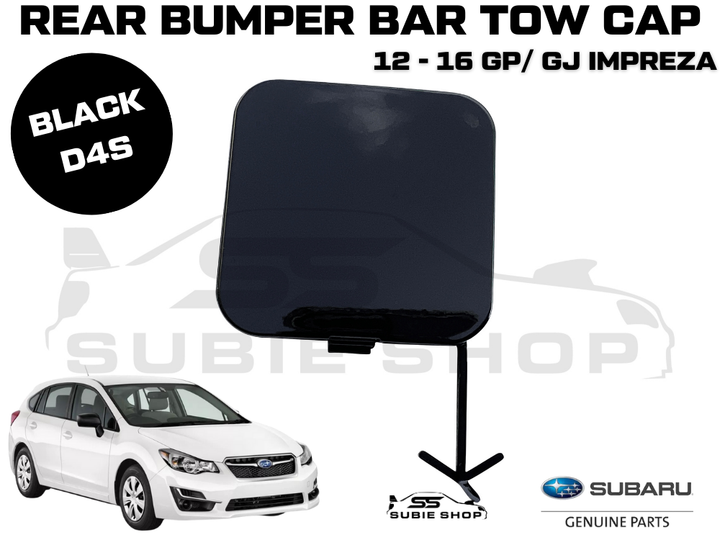 GENUINE Subaru Impreza 2012-16 GP GJ Rear Bumper Bar Tow Hook Cap Cover Black D4