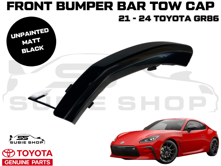 GENUINE Toyota GR86 2021 - 24 Front Bumper Bar Tow Hook Cap Cover Matt Black 86