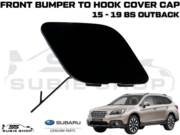 GENUINE Subaru Outback BS 15 - 17 Front Bumper Bar Tow Hook Cap Cover Matt Black