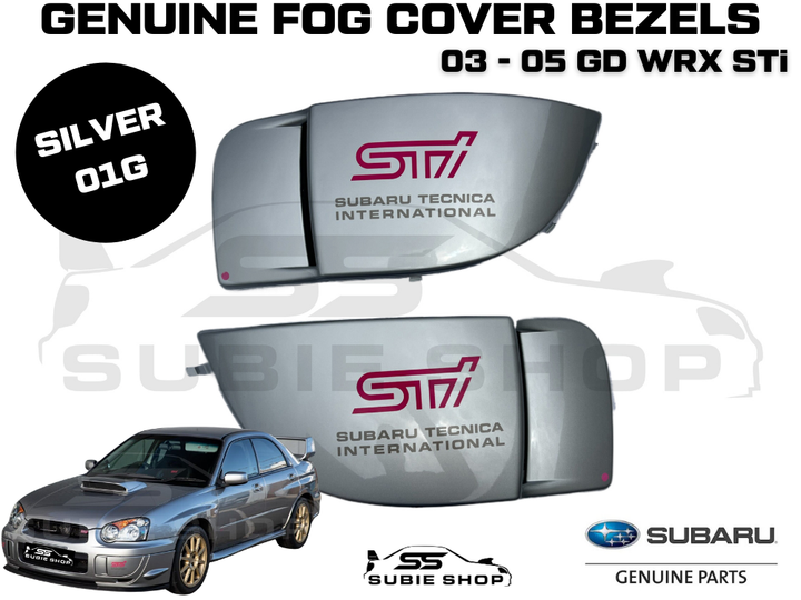 Genuine Subaru Impreza WRX Blob STi 03 - 05 Fog Light Covers Surround Silver 01G