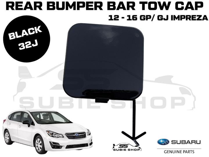 GENUINE Subaru Impreza 2012-16 GP GJ Rear Bumper Bar Tow Hook Cap Cover Black 32