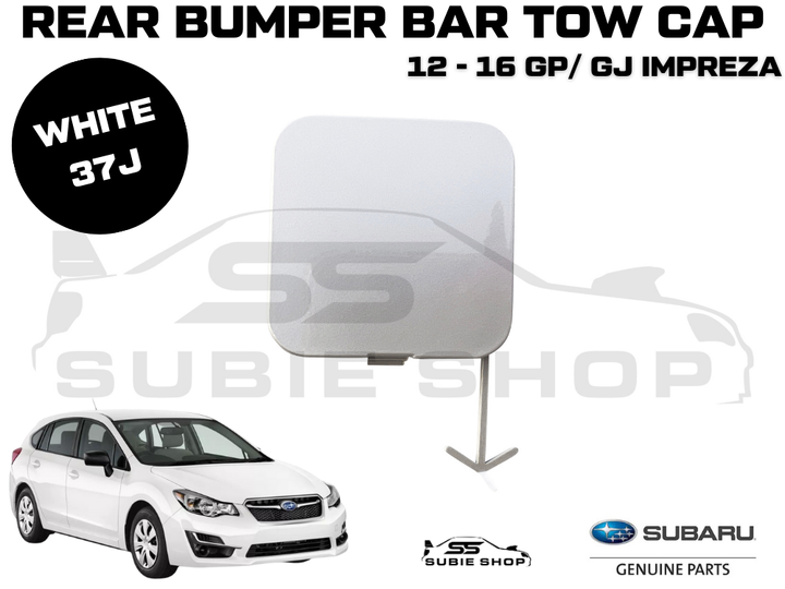 GENUINE Subaru Impreza 2012-16 GP GJ Rear Bumper Bar Tow Hook Cap Cover White 37