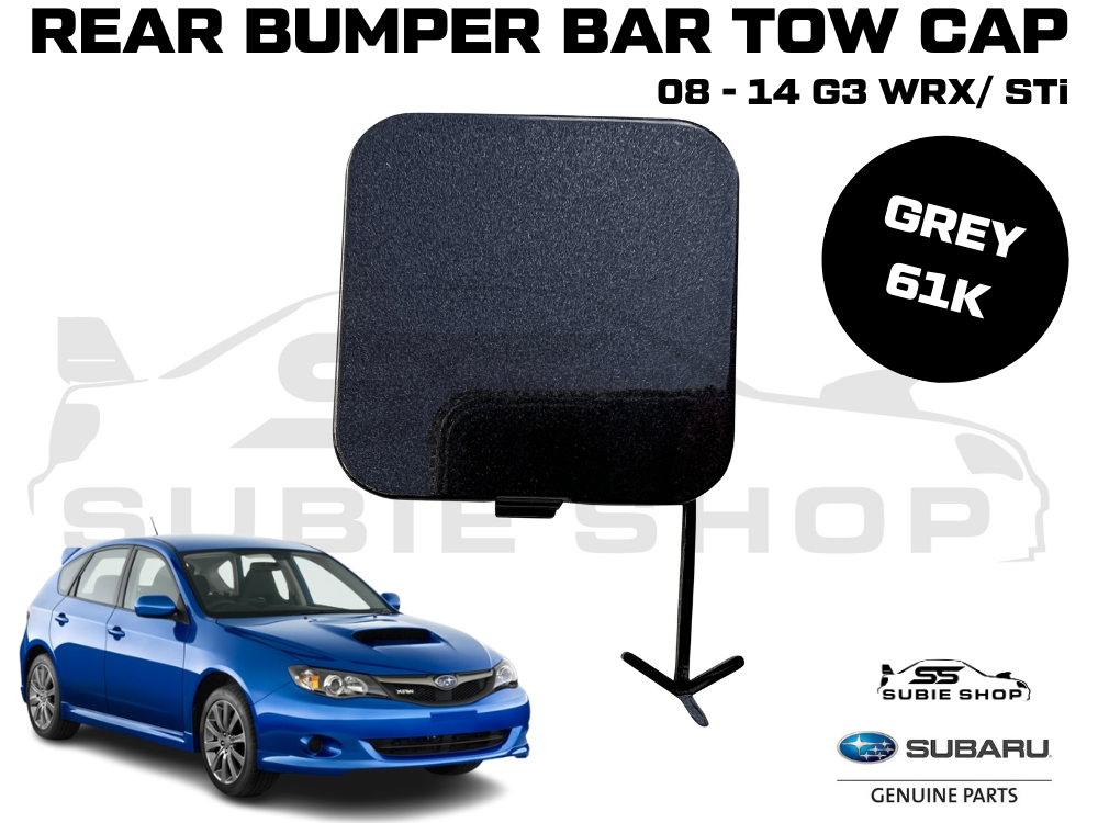 GENUINE Subaru Impreza G3 WRX STi 08 -14 Rear Bumper Bar Tow Hook Cap Cover Grey