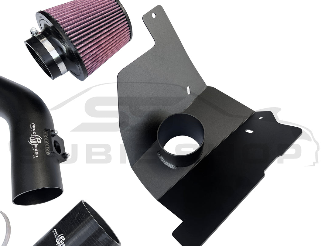 Process West 72mm Cold Air Intake K&N Hi Flow Filter for Subaru WRX & STI 08 -14