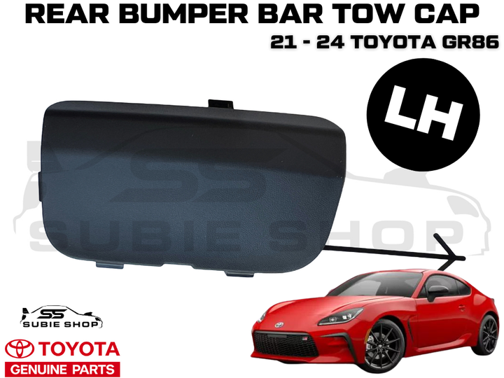 New GENUINE Toyota GR86 21 - 24 Rear Bumper Bar Tow Hook Cap Cover Black Left 86