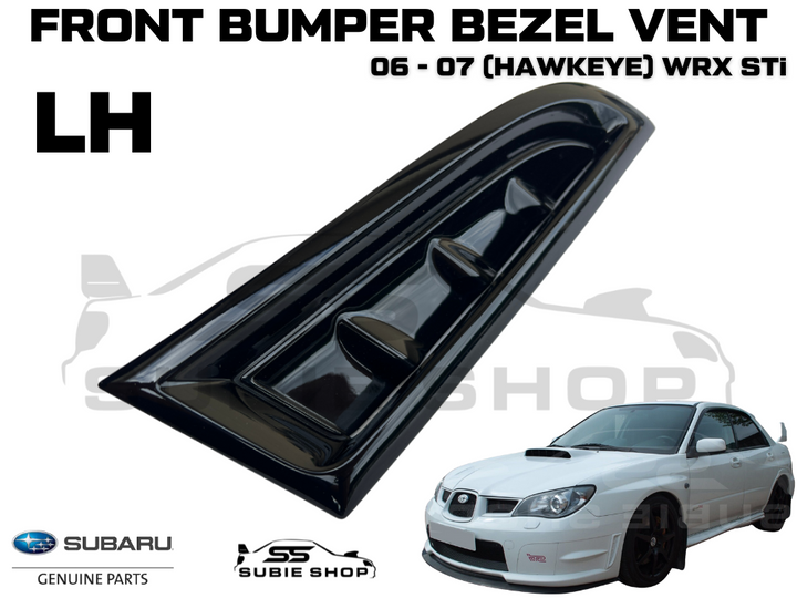 Genuine 06-07 Subaru Impreza WRX Hawkeye STi Bumper Side Vent Trim Panel Black