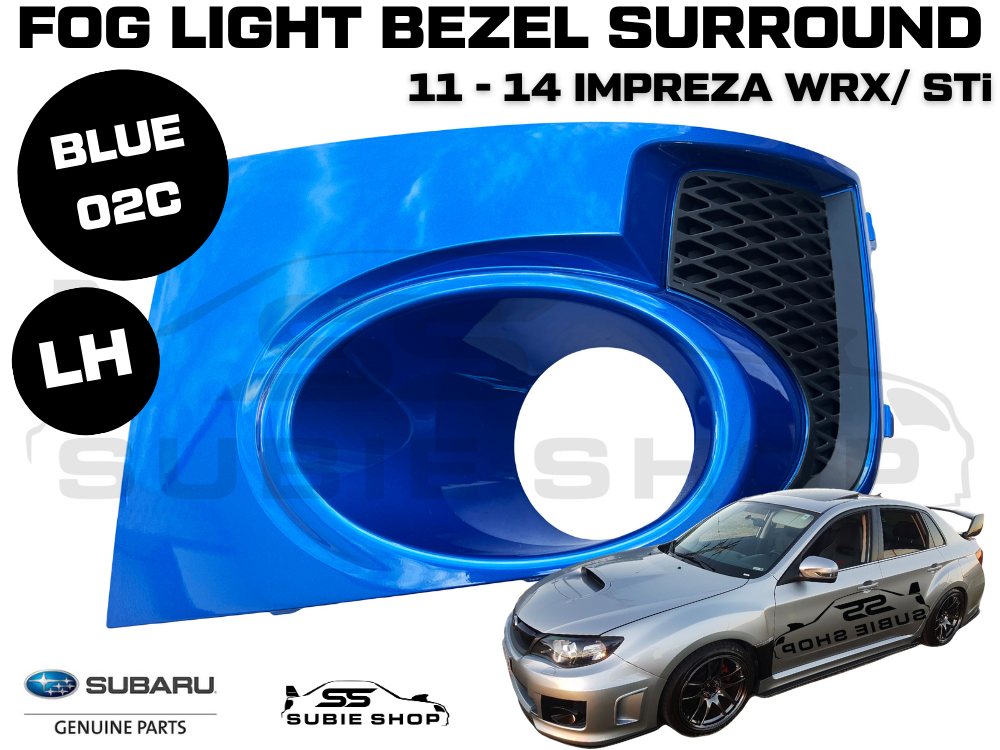 Genuine Subaru Impreza 11-14 WRX STi Fog Light Bezel Cover Surround Blue 02C LH