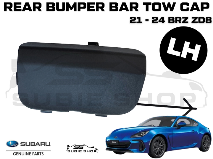 New GENUINE Subaru BRZ ZD8 21 -24 Rear Bumper Bar Tow Hook Cap Cover Black Left