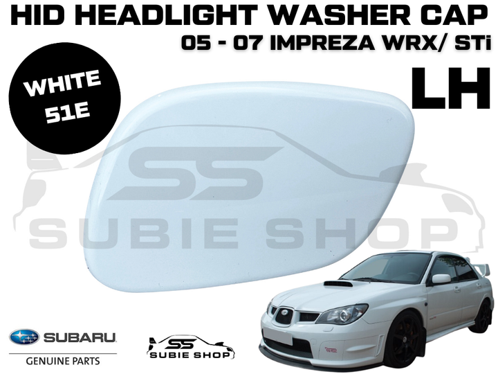 New Genuine Headlight Washer Cap Cover 05 -07 Subaru Impreza GD WRX STi LH White