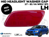 New Genuine Headlight Red Washer Cap Cover 17-21 Subaru Impreza VA WRX STi LH