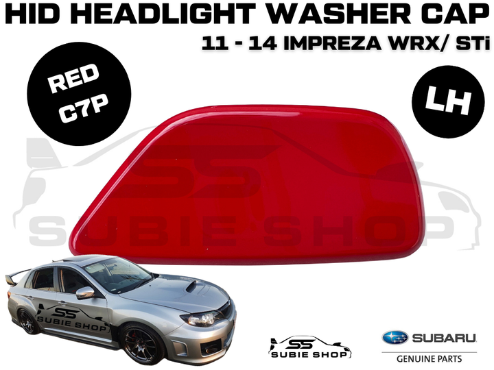 Genuine Headlight Washer Cap Cover 2011 - 14 Subaru Impreza G3 WRX STi LH Red