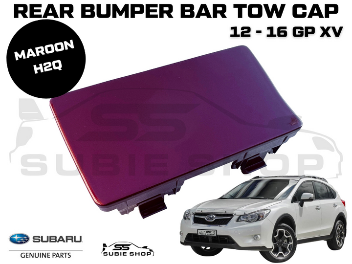 New GENUINE Subaru XV GP 12 -16 Rear Bumper Bar Tow Mid Cap Cover Red Maroon H2Q