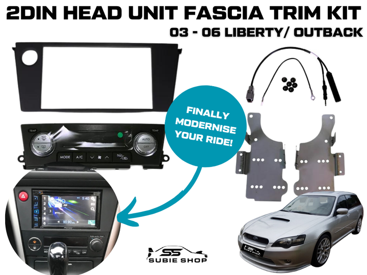 Double Din Fascia Stereo Head Unit Kit for Subaru Liberty Outback Gen 4 03 - 09