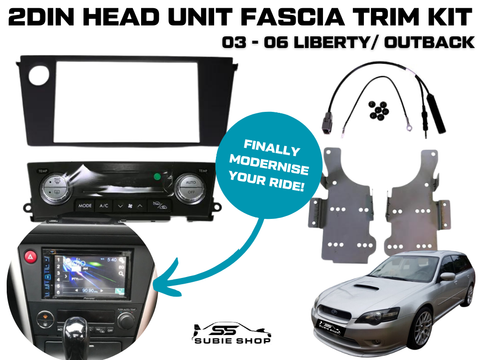 Double Din Fascia Stereo Head Unit Kit for Subaru Liberty Outback Gen 4 03 - 09