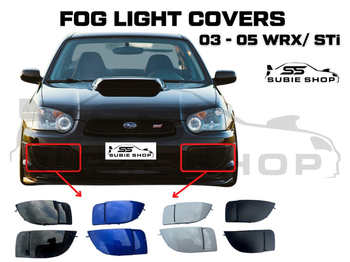 Front Bumper Bar Fog Light Covers For 03 - 05 Subaru Impreza WRX STi Blobeye GD