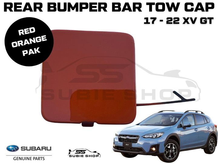 New GENUINE Subaru XV GT 17-22 Rear Bumper Bar Tow Hook Cap Cover Red Orange PAK