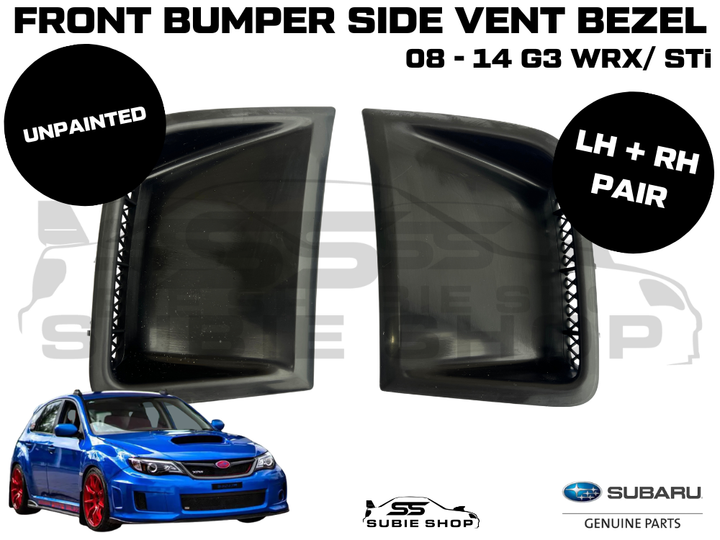 GENUINE Subaru Impreza 08-14 G3 WRX STi Front Bumper Corner Side Vents Unpainted