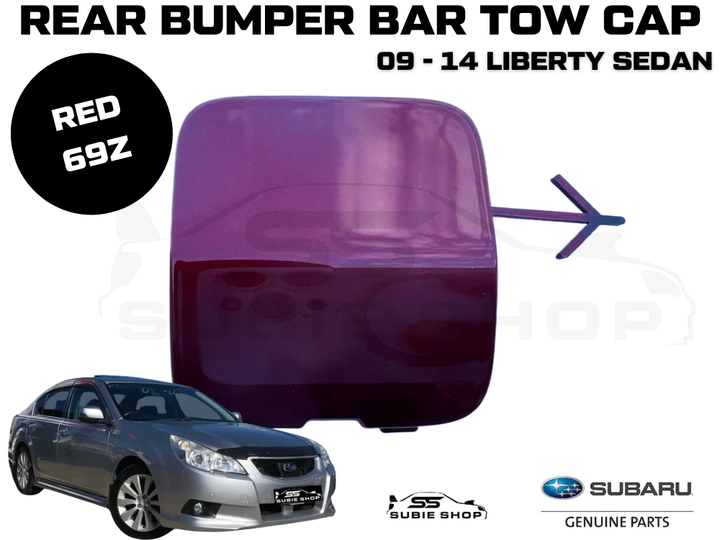 GENUINE Subaru Liberty Sedan 09 - 14 Rear Bumper Bar Tow Hook Cap Cover Red 69Z