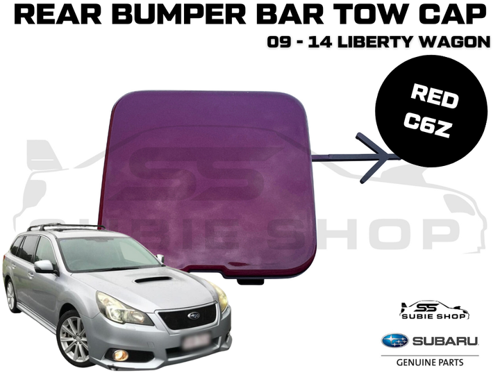 GENUINE Subaru Liberty Wagon 09 - 14 Rear Bumper Bar Tow Hook Cap Cover Red C6Z