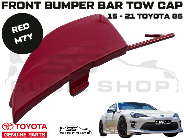 New GENUINE Toyota 86 2015 - 21 Front Bumper Bar Tow Hook Cap Cover Red M7Y