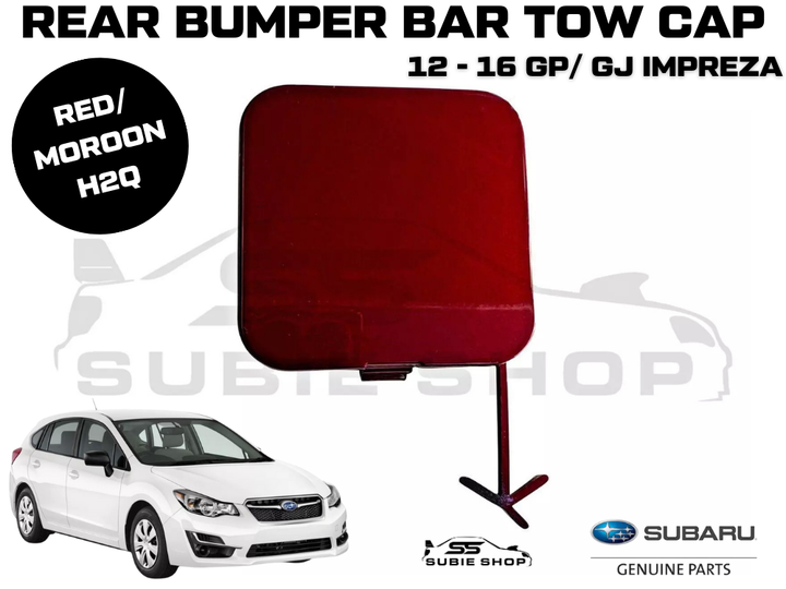 GENUINE Subaru Impreza 2012-16 GP GJ Rear Bumper Bar Tow Hook Cap Cover Maroon H