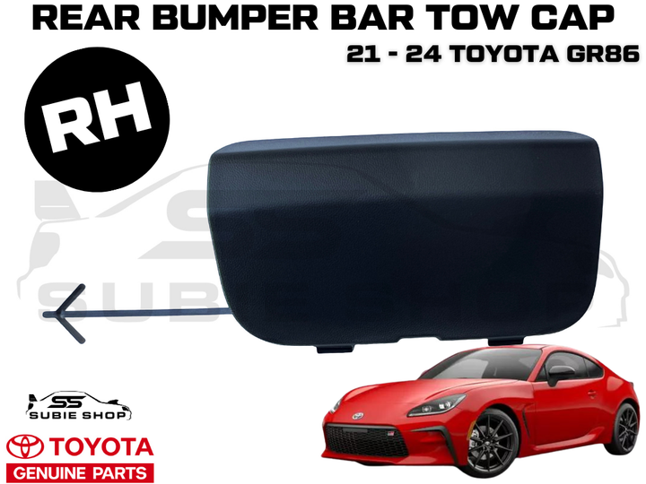 New GENUINE Toyota GR86 21 -24 Rear Bumper Bar Tow Hook Cap Cover Black Right 86