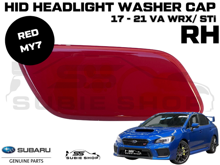 New Genuine Headlight Red Washer Cap Cover 17-21 Subaru Impreza VA WRX STi RH