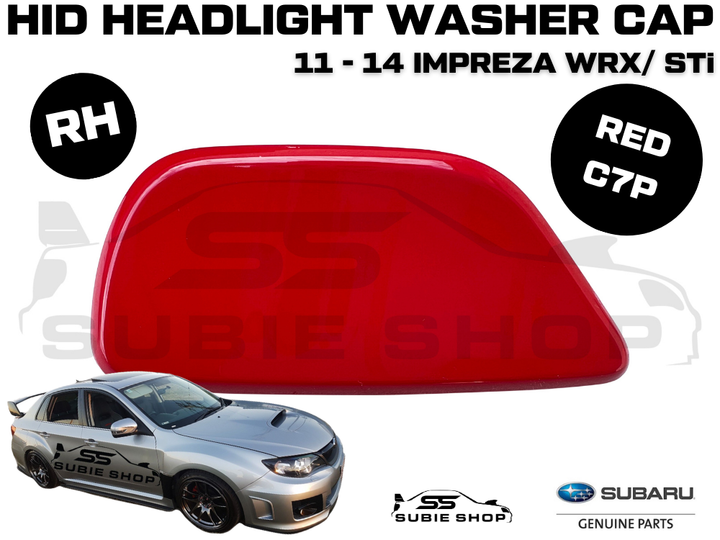 Genuine Headlight Washer Cap Cover 2011 - 14 Subaru Impreza G3 WRX STi RH Red