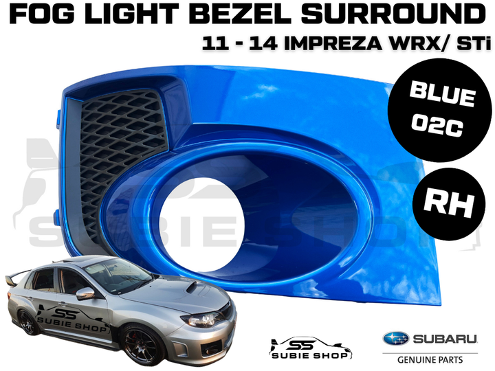 Genuine Subaru Impreza 11-14 WRX STi Fog Light Bezel Cover Surround Blue 02C RH