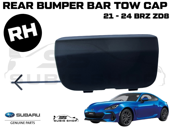 New GENUINE Subaru BRZ ZD8 21 -24 Rear Bumper Bar Tow Hook Cap Cover Black Right