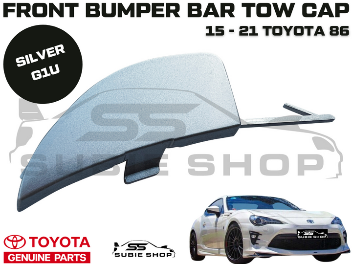 New GENUINE Toyota 86 2015 - 21 Front Bumper Bar Tow Hook Cap Cover Silver G1U