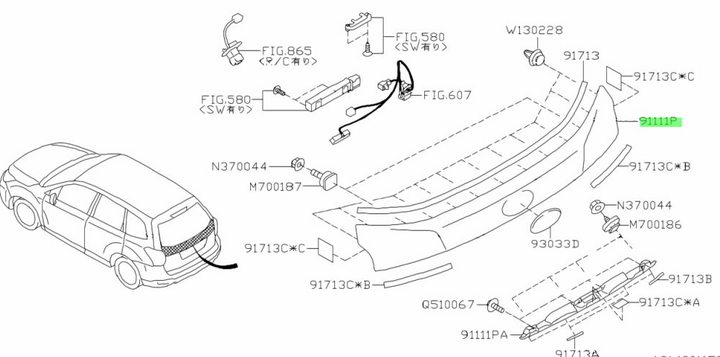 Subie Shop Custom Order - Sj Rear Garnish Grey 61K + Seals - Carlo