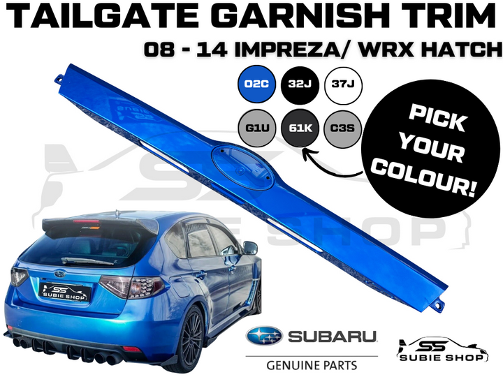 PRE-ORDER - Genuine Subaru Impreza GH G3 WRX 08 - 14 Rear Hatch Boot Tailgate Garnish Trim