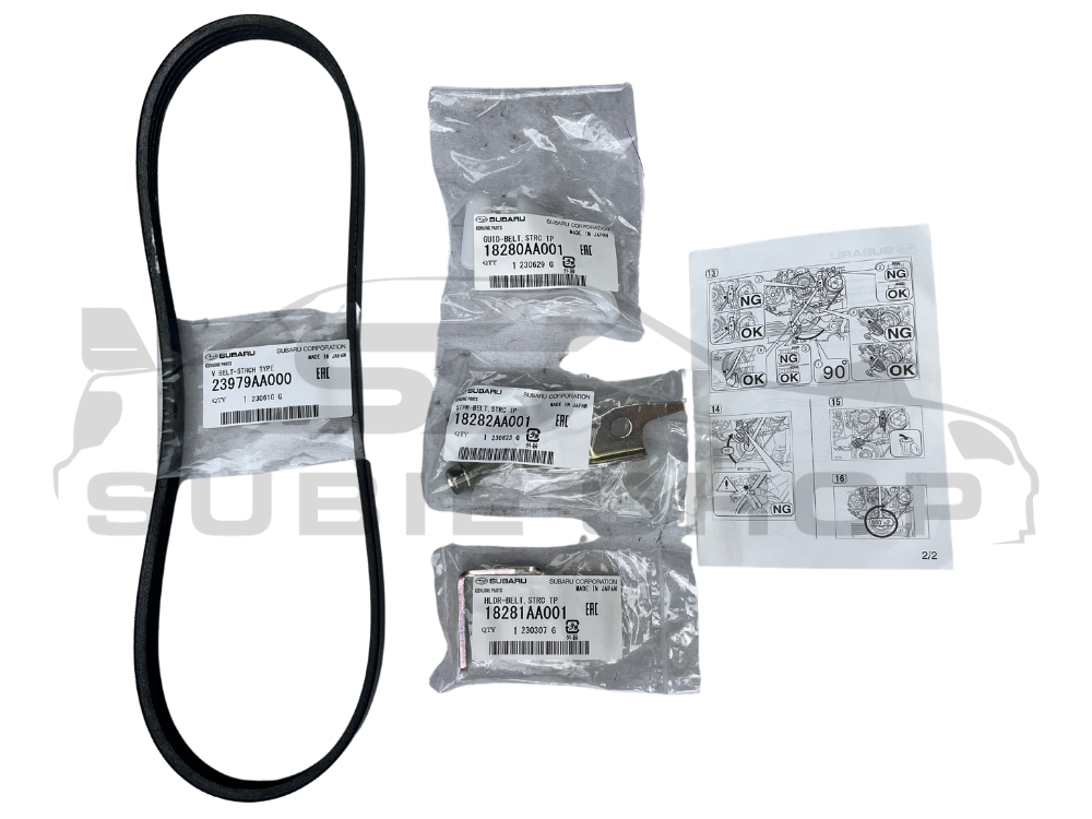 Genuine Subaru Impreza WRX STi G3 EJ255 257 Turbo 08 -14 AC Stretch Fit Belt Kit