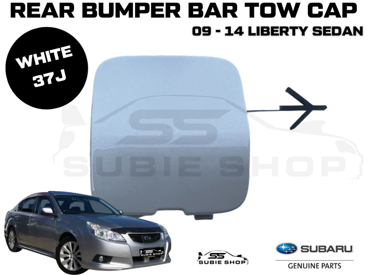 GENUINE Subaru Liberty Sedan 09 -14 Rear Bumper Bar Tow Hook Cap Cover White 37J