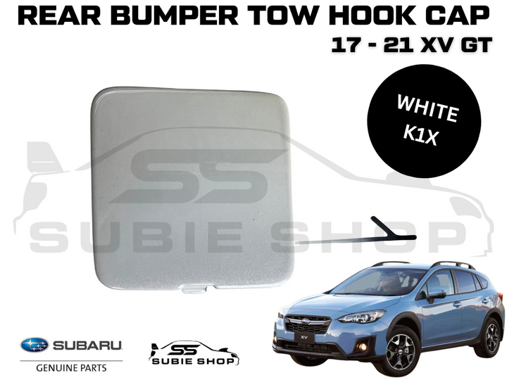 New GENUINE Subaru XV GT 17 - 21 Rear Bumper Bar Tow Hook Cap Cover White K1X